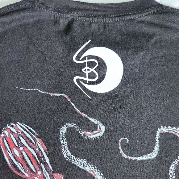 Hawaiian Gyotaku T-shirt Men's XXl Primitive Black Octopus Graphics on Back - Picture 6 of 10